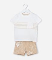Conjunto Infantil em Algodão com Estampa de Folhagens - Tam 1 a 6 Anos - 1