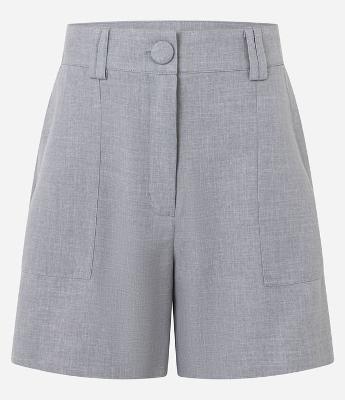 Short Alfaiataria Cintura Alta em Crepe com Passantes Duplos