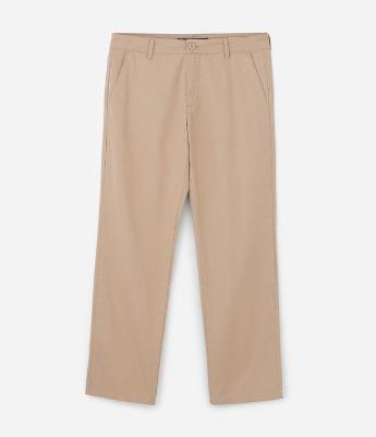 Calça Slim Básica em Sarja Estonada