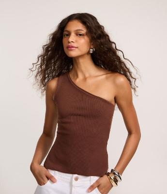 Blusa em Ombro Único com Textura