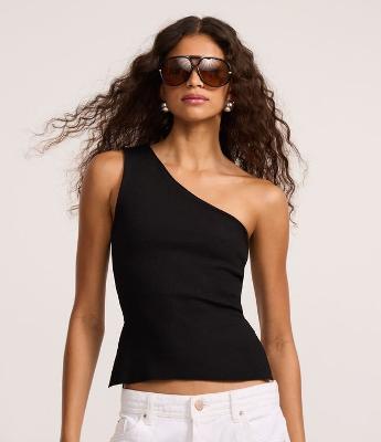 Blusa em Ombro Único com Textura