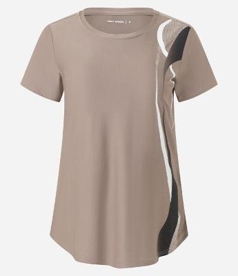 Camiseta Esportiva em Helanca com Estampa de Ondas Verticais