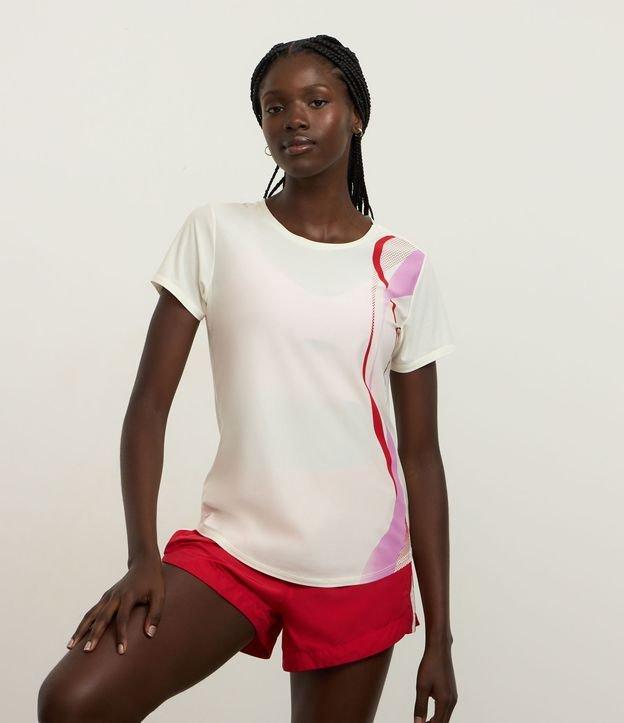 Camiseta Esportiva em Helanca com Estampa de Ondas Verticais - 2