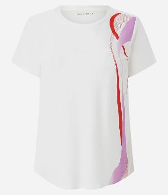 Camiseta Esportiva em Helanca com Estampa de Ondas Verticais