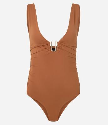 Body em Microfibra com Decote em V Profundo e Aviamento