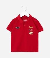 Camiseta Polo em Piquet com Estampa Carros - 1