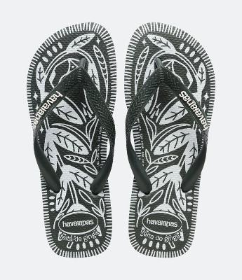 Chinelo de Dedo com Estampa de Folhagem Havainas