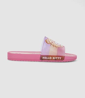 Chinelo Slide Infantil da Hello Kitty com Chaveiro - Tam 23 a 34