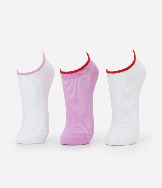 Kit 03 Meias Cano Curto em Algodão com Contraste Lupo - 1