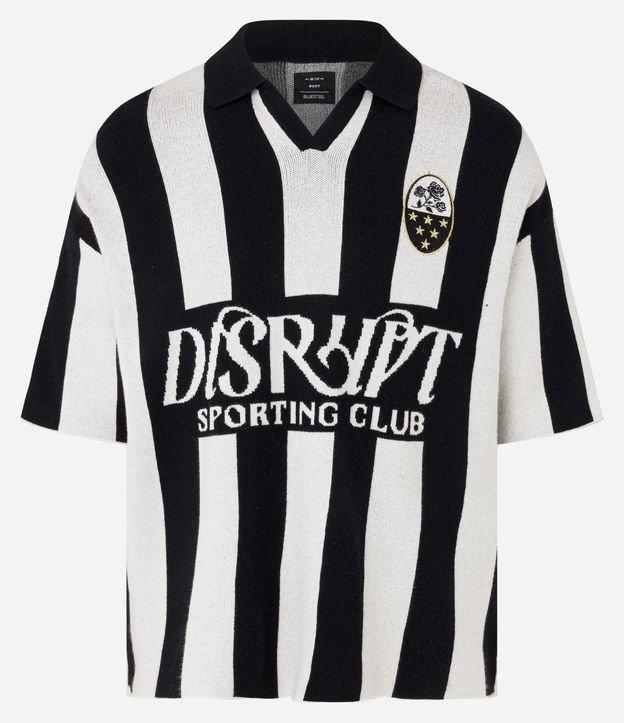 Camiseta Boxy em Tricô com Estampa Futebol - 1