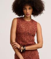 Blusa  em Tricô Leve com Padrão Geométrico e Miçangas - 1