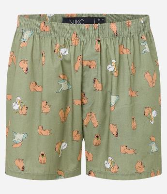 Cueca Samba Canção em Tricoline com Estampa de Capivara
