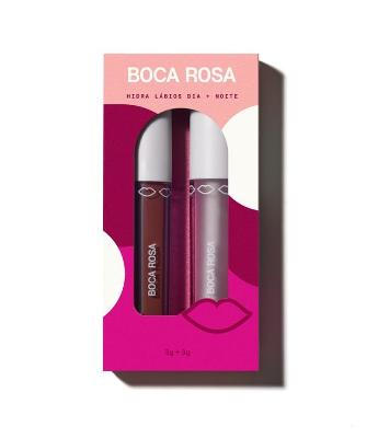 Combo Gloss Labial Dia Noite Boca Rosa Hidralabios