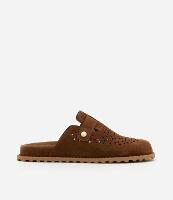 Sapatilha Sabot Mule com Efeito Camurça e Furinhos - 1