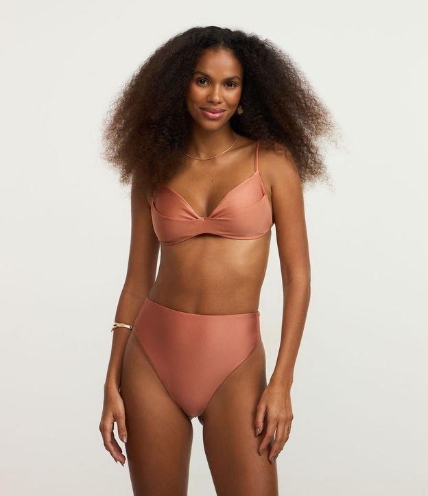 Biquíni Calcinha Hot Pants em Microfibra Brilhante com Fio Duplo - 1