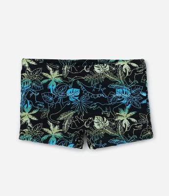 Sunga Boxer Infantil com Estampa de Coqueiros - Tam 5 a 14 Anos