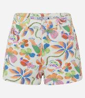 Short Slim em Sarja com Estampa Tropical - 1