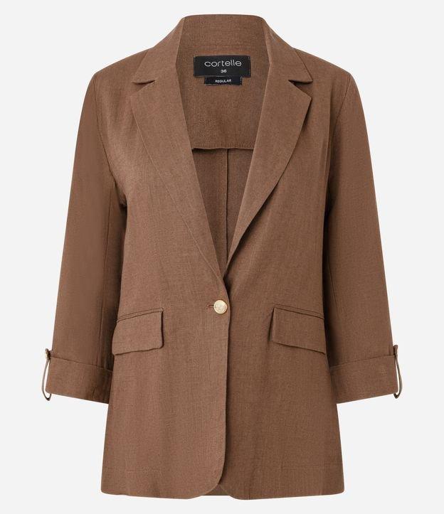 Blazer Alongado em Viscolinho com Botões Metalizados - 1