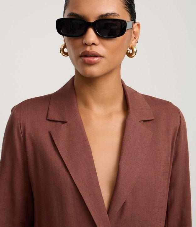 Blazer Alongado em Viscolinho com Botões Metalizados - 2