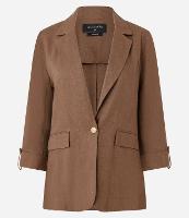 Blazer Alongado em Viscolinho com Botões Metalizados - 1