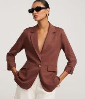 Blazer Alongado em Viscolinho com Botões Metalizados - 3