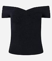 Blusa Ombro a Ombro em Tricô com Franzido no Busto - 1