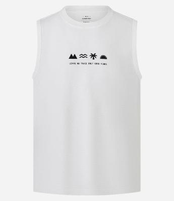 Regata Comfort em Algodão Texturizado com Estampa Lettering