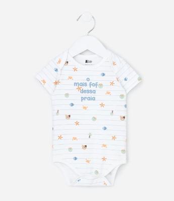 Body Infantil com Lettering Mais Fofo Dessa Praia - Tam 0 a 18 Meses