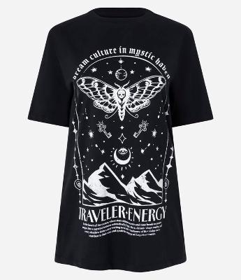 Camiseta em Algodão com Estampa Mística Curve & Plus Size