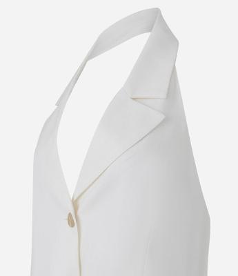 Colete Frente Única em Viscolinho com Botões Metalizados