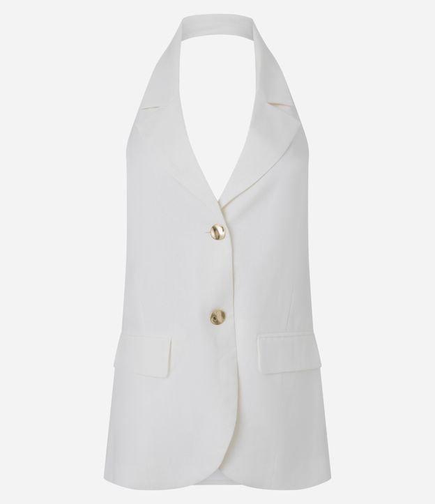 Colete Frente Única em Viscolinho com Botões Metalizados - 2