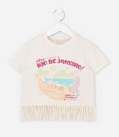 Blusa Infantil com Lettering Rio de Janeiro e Franjinhas - Tam 1 a 6 Anos - 1