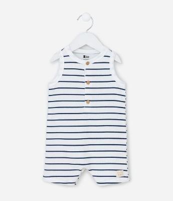 Macaquinho Infantil com Estampa de Listras - Tam 0 a 18 Meses