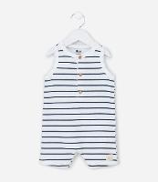 Macaquinho Infantil com Estampa de Listras - Tam 0 a 18 Meses - 1