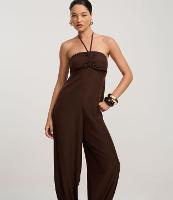 Macacão Boho Aladim Frente Única em Viscose com Busto Franzido - 1