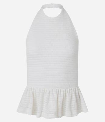 Blusa Peplum Frente Única em Piquet com Texturas