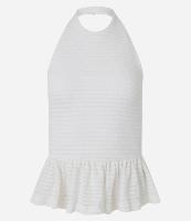 Blusa Peplum Frente Única em Piquet com Texturas - 1