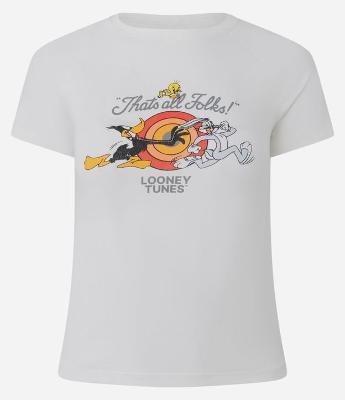 Camiseta em Algodão com Estampa Looney Tunes