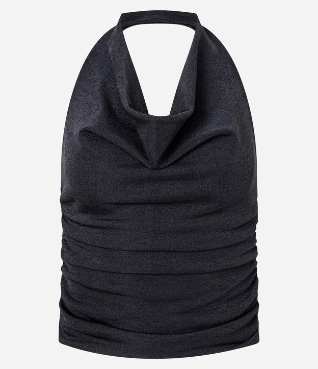Blusa Frente Única Franzida em Ribana com Detalhe Torcido nas Costas - 1