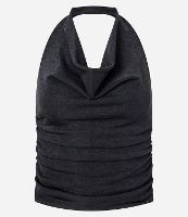 Blusa Frente Única Franzida em Ribana com Detalhe Torcido nas Costas - 1