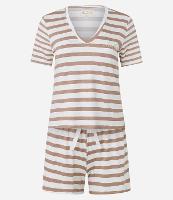 Pijama Short Doll em Viscolycra Listrada com Bordado Aconchego - 1