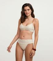 Biquíni Calcinha Básica em Microfibra com Detalhes no Cós e Estampa - 1