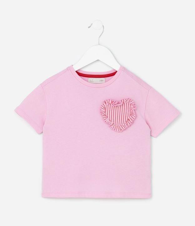 Blusa Infantil com Coração Aplicado - Tam 1 a 6 Anos - 1