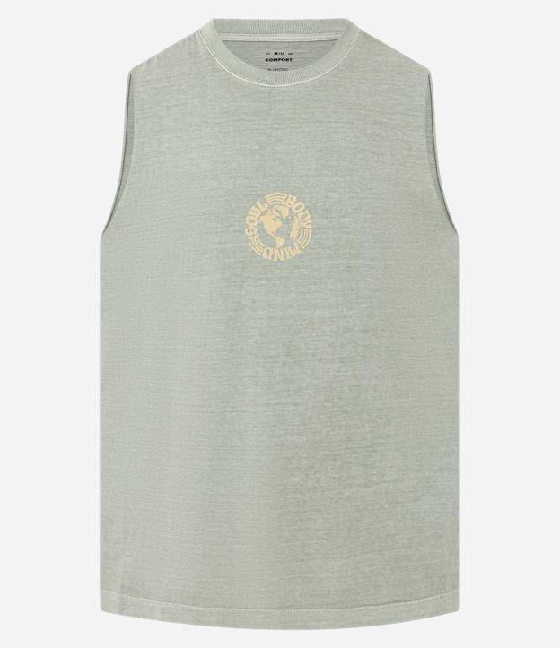 Regata Comfort em Algodão Estonada com Estampa Lettering Soul Body Mind - 1