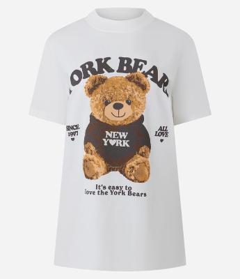 Camiseta em Algodão com Estampa Urso York Bears