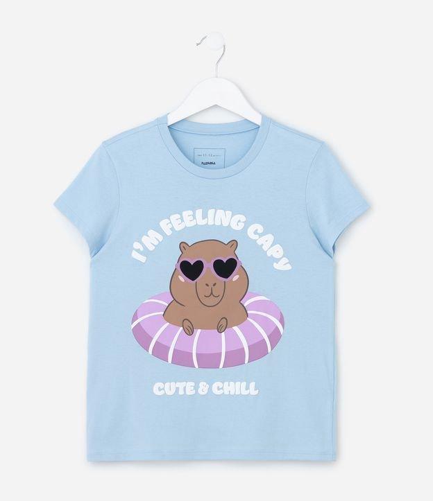 Camiseta Infantil Com Estampa Capivara - Tam 5 A 14 Anos - 1