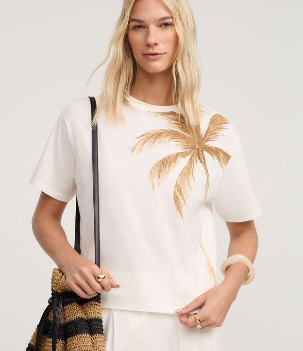 Blusa Boxy em Algodão com Estampa Coqueiro - 1