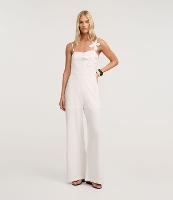 Macacão de Alça em Piquet com Flores de Tecido - 1