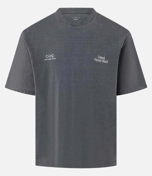 Camiseta Boxy em Algodão Estonada com Estampa Lettering United Victory - 1
