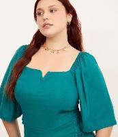 Blusa Alfaiataria com Manga 3/4 e Lastex nas Costas Curve & Plus Size - 1
